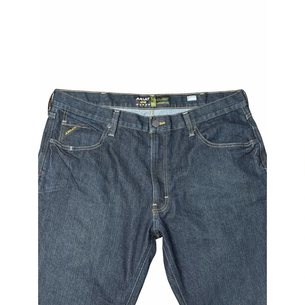 Ariat Rebar M5 Jeans Men's 40x36 Dark Blue Straight Work Durable Denim NWOT - Picture 3 of 13